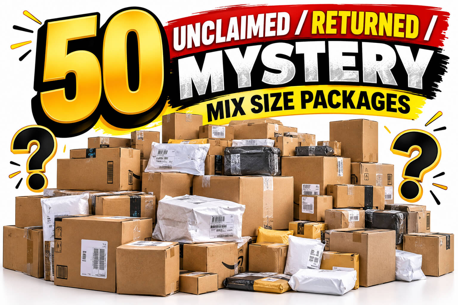 50 Unclaimed-returned-mystery Mix Size Packages